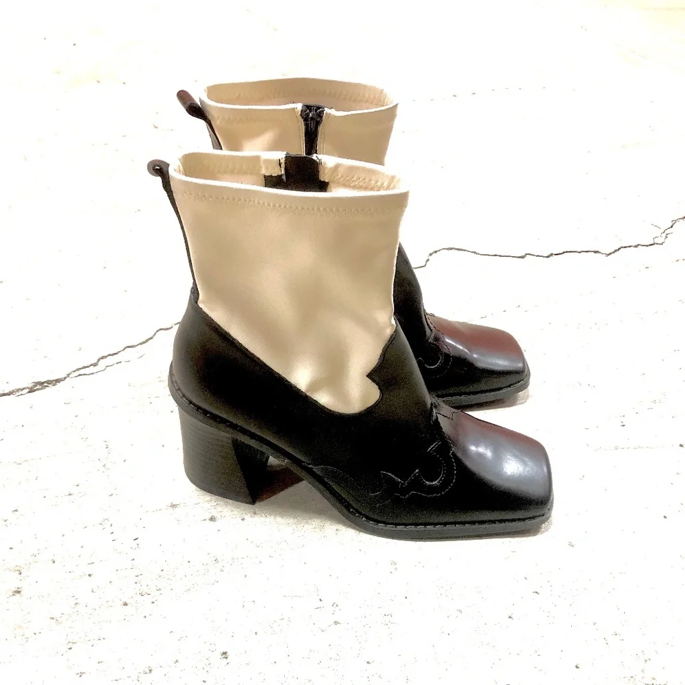 NWT MANGO LEATHER Ankle Boots, 40